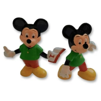 Lote de figuras de PVC de Mickey Mouse de Disney años 80 camisa verde conjunto de adorno de pastel de colección. Foto 1 de 4