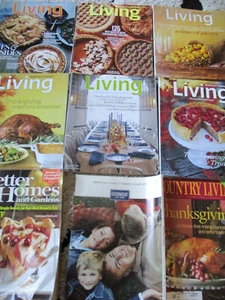 LOT 8 Vtg THANKSGIVING Magazines Living/Better Homes/Country Living 2003-2012 - Picture 1 of 7