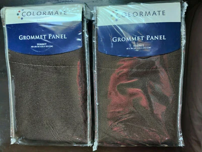 NUEVO Par de Panel Ojal Sears Colormate 48"/84" Cortina Summit Marrón Chocolate Foto 1 de 2