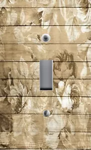 RUSTIC VINTAGE COUNTRY FLORAL ON WOOD PLANKS Light Switch Wallplates & Outlets - Picture 1 of 26