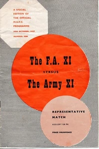 MANCHESTER UNITED - FA X1 v Army X1 (Friendly @ Old Trafford) 1957 Munich season - Picture 1 of 1