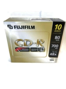 Fujifilm CD-R 10 Pack blank Recordable Compact Disk 80 Min NEW Sealed 700mb - Picture 1 of 3
