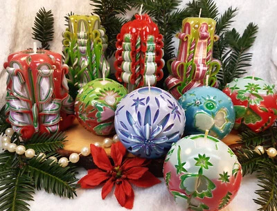 Geschnitzte Kerze handgefertigt Schnitzkerze Geburtstagskerze Geschenk Weihnacht - Bild 1 von 4