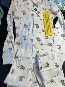 NWT Baby Gap Kids 4XL 4T Boy Girl Dog Pajama Sleeper Long Sleeve Snap Up Pjs - Picture 1 of 3