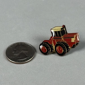 Vintage 1980s Red Tractor Dual Wheels Enamel Gold Tone Pin Pinback #55913 - Picture 1 of 3