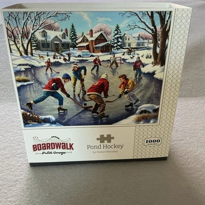 Pond Hockey by Parker Hinckley 1000. Piece Puzzle New Sealed Complete - Image 1 of 4