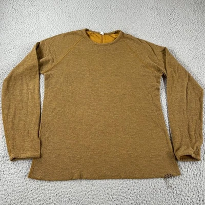 Billy Reid Mens Long Sleeve Crew Neck T-Shirt Casual Top Gold Mustard Medium - Image 1 of 4