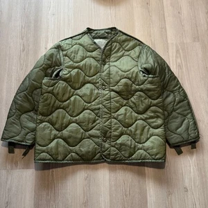 Chaqueta forradora acolchada verde acolchada acolchada para clima frío edición militar para hombre talla grande L - Imagen 1 de 6