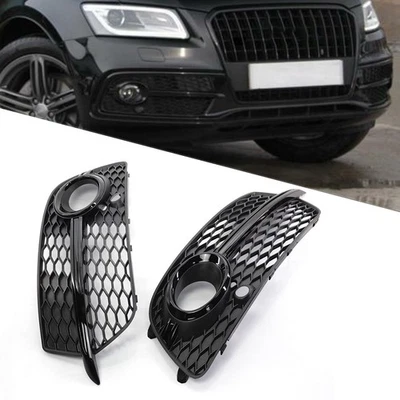 1Pair Black Front Bumper Fog Light Grill Grille Cover For Audi Q5 2013-17 Foto 1 de 4