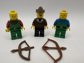 LEGO Castle Forestmen Minifigure cas132a 6077 Blue and Red Minifigure with bows