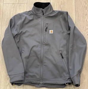 Carhartt Crowley Jacket Mens Medium Gray Soft Shell Fleece Lined EUC 102199-022 - Picture 1 of 7