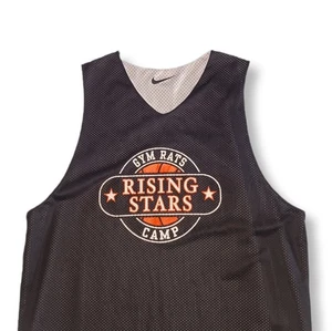 Vintage Nike Rising Stars Gym Rats Mens XL Reversable Jersey #342 Blk And White - Picture 1 of 13
