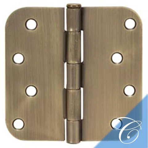 Antigua bisagra de puerta de latón de 4" con radio de 5/8" Foto 1 de 1