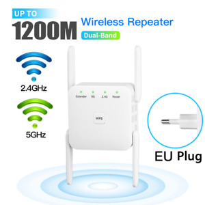 1200Mbps Wireless Signal Repeater 2.4G/5G WiFi Range Extender Internet Booster