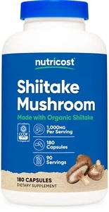 Nutricost aus Bio Shiitake Pilz Kapseln 1000mg, 90 Portionen - Bild 1 von 5