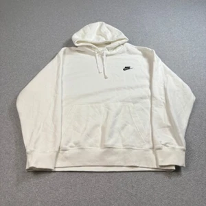 Nike Hoodie Men XL White Pullover Sweatshirt Lightweight Logo Streetwear Sporty - Picture 1 of 8