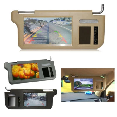 7" Car Sunvisor Rear View Mirror Screen Lcd Monitor DVD/VCD/GPS/TV Sun Visor Set - Image 1 of 4