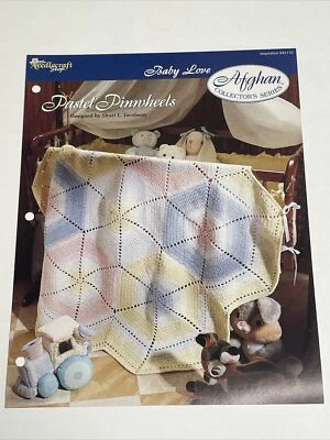 Pastel Pinwheels Afghan Baby Love Crochet Pattern Card Needlecraft Shop - Image 1 of 4