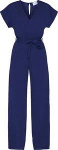 SISTERS POINT Jumpsuit Damen L Navy V-Ausschnitt Gürtel Kurzarm Sommer Elegant - Bild 1 von 5