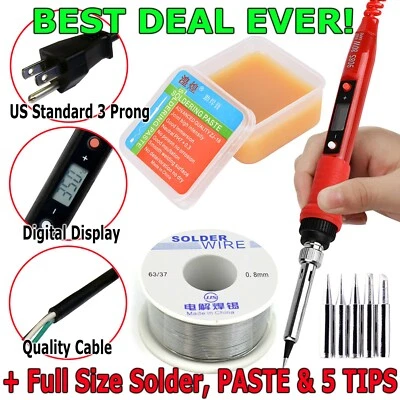 Pistola de ferro de solda elétrica automática 80Watt com FLUXO 2% lata de solda 0,8mm fio 50G  - Imagem 1 de 4