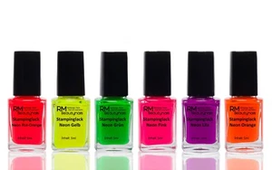 6x 5ml Stamping Neon Lack Set Pink Lila Rot Stempellack Nageldesign Nail Art - Bild 1 von 7