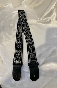 Planet Waves Joe Satriani Guitar Strap, Skull n' Bones Black White - Picture 1 of 8