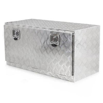 Caja de herramientas de aluminio de 36" de almacenamiento para camioneta pickup plataforma remolque lengua con bloqueo plateado Foto 1 de 4