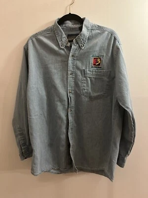 VTG E3 Atlanta IDSA 1997 SZ M Blue Denim Long Sleeve Shirt Video Game Show#7073 - Image 1 of 4