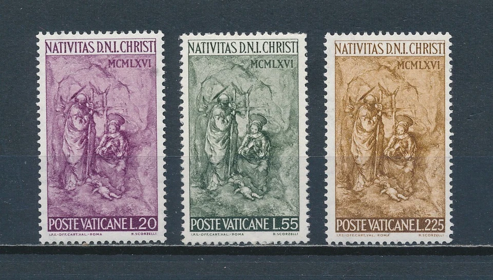 Vatican  445-7 MNH, Nativity Sculpture, 1966 - Image 1 of 1