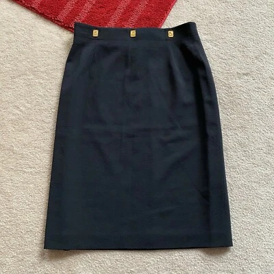 Falda Lápiz Escada Mujer 40 EE. UU. Talla 10 Lana Clásica Trabajo Carrera Negocios DB Foto 1 de 4