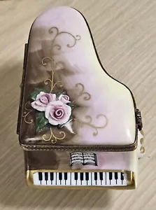 DE COLECCIÓN Rosard Piano de Cola con Caja Rosa Limoges Porcelana Estatuilla Decoración - Imagen 1 de 16