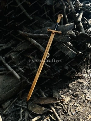 Espada de entrenamiento medieval de madera hecha a mano espada Narsil réplica, espada de madera Foto 1 de 4