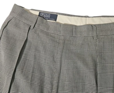 Vintage Polo Ralph Lauren Houndstooth Plaid Pants Black Tan 32 x 32  - Image 1 of 4