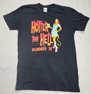 HOTTER THAN HELL 2018 Australia Tour T-Shirt GILDAN Music T-Shirt Size Medium - Picture 1 of 11
