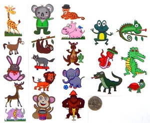  Zoo Animal Temporary Tattoos - 7 sheets (36 tattoos) - Fake Kids Tattoo  - Picture 1 of 7