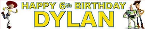 2 x Toy Story PERSONALISED BIRTHDAY BANNERS - Picture 1 of 1