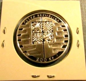 Moneda de plata Schengen 2007 checa 200 coronas UE a prueba Checoslovaquia Eslovaquia 2008 - Imagen 1 de 2