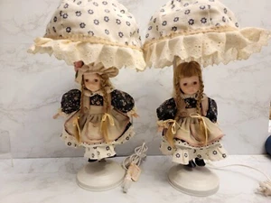 Elizabeth collection doll vintage lamps Set Of 2 / 17" Lamp/10 " Dolls - Picture 1 of 21