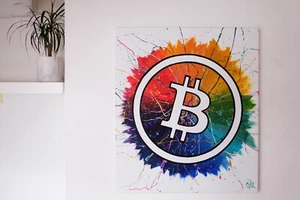 Modernes Krypto-Gemälde - BTC 4# - WIRD IN 14 TAGEN GEFERTIGT UND GELIEFERT! - Picture 1 of 1