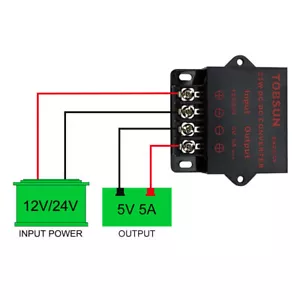 DC-DC Step Down Converter 12V/ 24V to 5V 5A Transformer Power Regulator Module - Picture 1 of 6