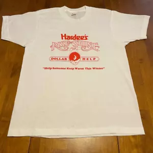 Vtg 80s Hardees Restaurant Rise & Shine Graphic T Shirt Screen Stars USA Mens M - Picture 1 of 6