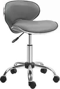 HOMCOM Adjustable Rolling Swivel Beauty Salon Chair GREY - Picture 1 of 8