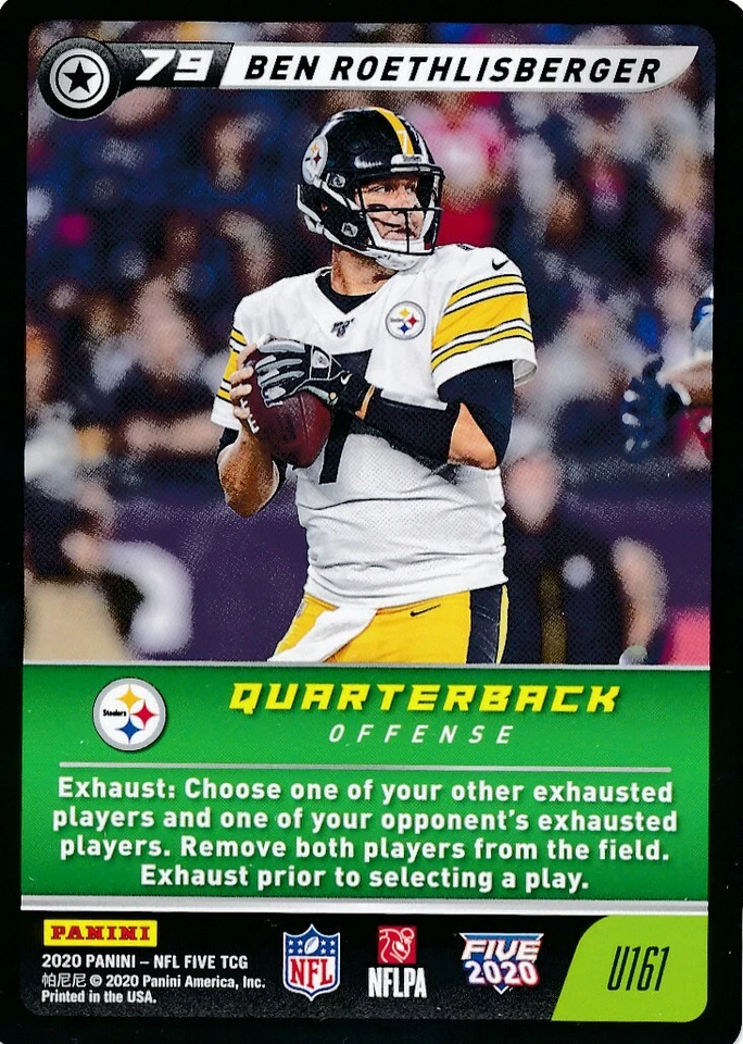 U161 BEN ROETHLISBERGER 2020 Panini Five Football TCG STEELERS - Image 1 of 1