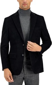 Tommy Hilfiger Men’s Modern Fit Corduroy Sport Coat Blazer, Black, 36R - Picture 1 of 2