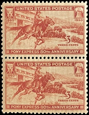 3c US POSTAGE PONY EXPRESS STAMP, 1940 SET OF 2 - Image 1 of 2