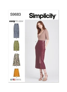 SIMPLICITY 9683 MISSES SKIRTS Sewing Pattern SIZES 8-16 & 18-26 Skill: EASY - Picture 1 of 8