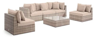 Polyrattan Loungegruppe Delmar white pepper Loungeecke Sitzecke Gartenset Garten - Bild 1 von 1