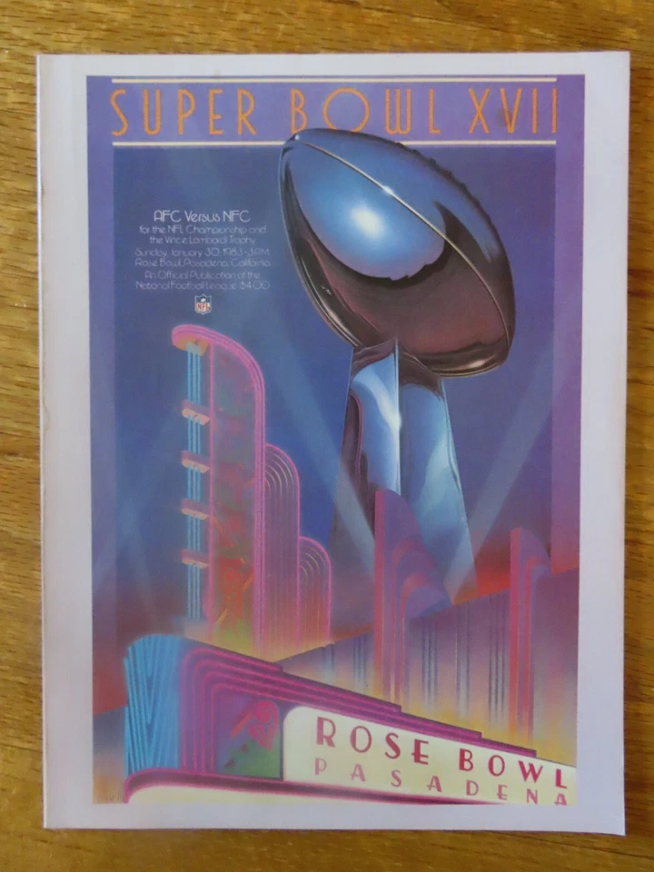 MIAMI DOLPHINS vs WASHINGTON REDSKINS Super Bowl XVII Program JOHN RIGGINS MVP - Image 1 of 1