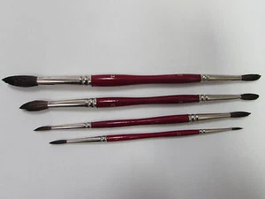 SET 4 PEZZI SPAZZOLA ACQUERELLO DOPPIA ESTREMITÀ PONY CAPELLI TAGLIE #2/4-4/8-6/10-8/12 - Foto 1 di 2