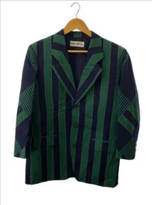 Used ISSEY MIYAKE Black and green stripes tailored Jacket wool Size L - Picture 1 of 5